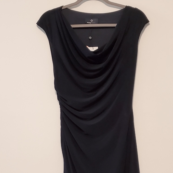Ronni Nicole Black Drape Lined Dress Size 6 - Picture 5 of 14
